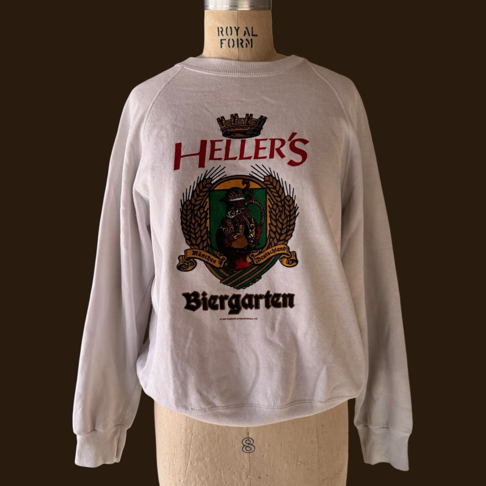 Vintage 80s Heller’s Biergarten Graphic Crewneck Sweatshirt